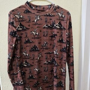 Rowdy Crowd Western Velvet Burnout Women's Top